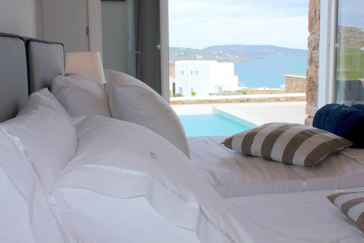 Mykonian Luxury Light Blue Villa With Private Pool Kalafatis Exterior foto